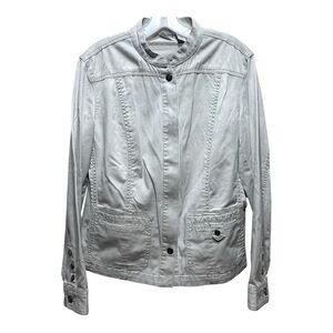 Women’s Chicos Collarless Zip Front Lightweight Jacket